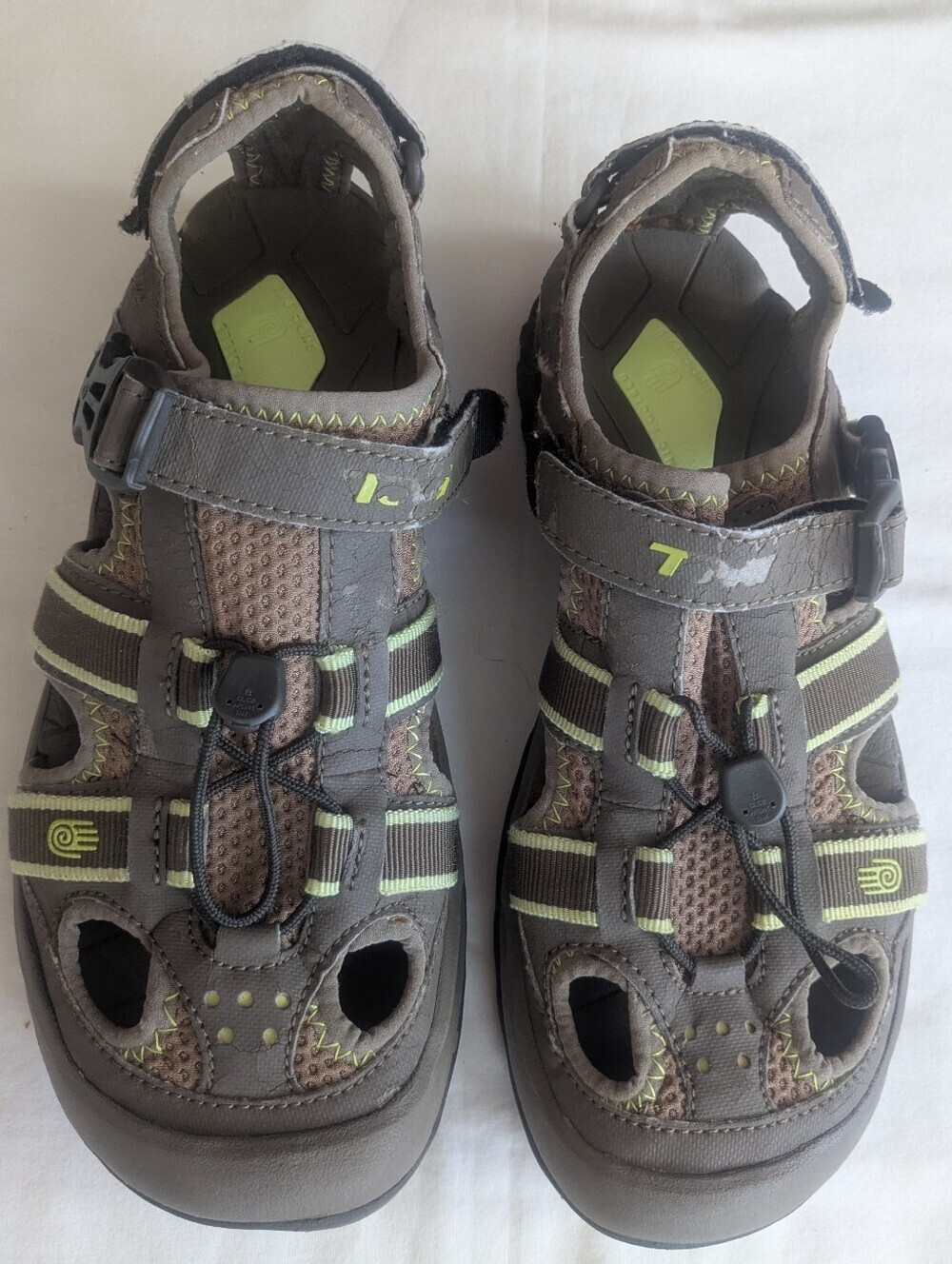 Teva Omnium Brown-Green Women Hibryd Outdoor Sport Sandals /Trail Shoes Size 9
